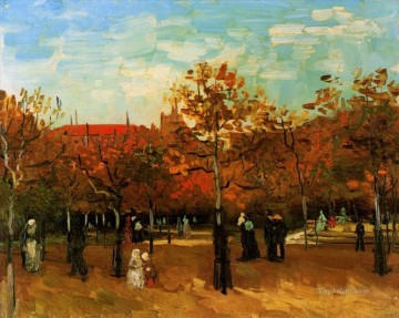  Vincent Oil Painting - The Bois de Boulogne with People Walking Vincent van Gogh